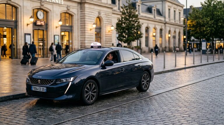 Taxi professionnel à Rennes près de la gare, ambiance premium et rassurante